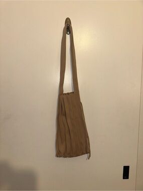 Joseph & Stacey Tan Pleated Shoulder Bag Beige Color Size Medium